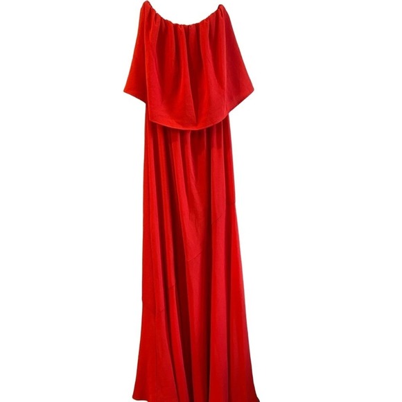 Evelyn Rose Vibrant Red Maxi Dress with Chic Draped Overlay - Size S (NW… - Picture 1 of 9